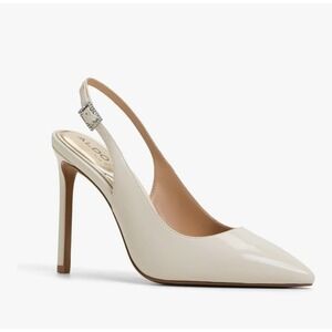 New Women's Aldo Lala Off-White Slingback Stiletto Pointy Toe Heels, Size 11